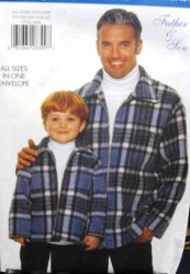 5773  BUTTERICK FATHER & SON BOXY ZIPPY FLEECE JACKET EZ PATTERN 2-8/ S-XL